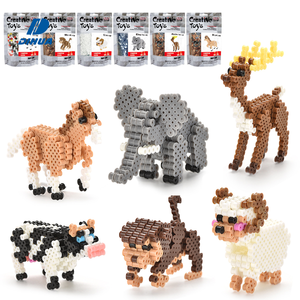 <span class=keywords><strong>Perles</strong></span> à fusionner, kits de <span class=keywords><strong>perles</strong></span> à repasser, série d'animaux 3D, bricolage éducatif et artisanat créatif pour enfants, développement de la motricité fine - Product Image 1