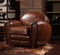Luxe antique classique rétro Faux cuir chaise longue en cuir canapé à cigares en cuir pour salon réception fauteuil à l'ancienne