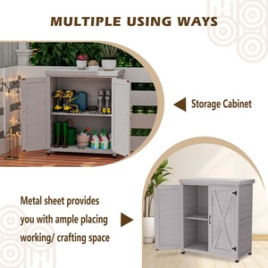 Drop Shipping Potting <strong>Bench</strong> With Outdoor <strong>Garden</strong> <strong>Storage</strong> Sheds and Metal Table Top Outdoor Work Station Table - Product Image 6