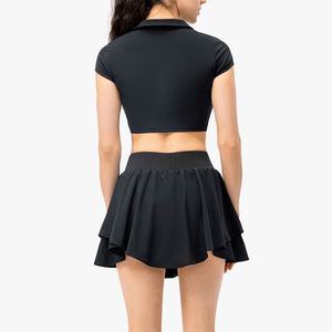 Nouvel ensemble de sport pour femme 2026 : Jupe anti-exposition d'été à séchage rapide pour la course, le yoga et le tennis, avec poches - Product Image 5