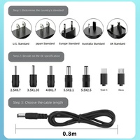 Vente directe usine – Adaptateur secteur 12V 1A pour éclairage LED de surveillance, routeurs et décodeurs – Options de prises US, EU, UK