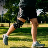 Attelle de genou en néoprène et nylon hautement élastique, respirante, protectrice, avec logo personnalisable, compression élevée