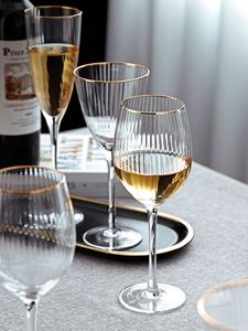 عرس فانشيونال مضلع اللون الذهب الفضة بحزام النبيذ الأحمر الأواني الزجاجية - Product Image 5