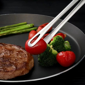 TZY Korean Style BBQ Tongs Stainless Steel Anti Slip Heat Resistant For Grill Steak Cooking - Product Image 1