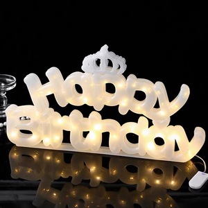 Panneau LED Joyeux Anniversaire en plastique, décor lumineux pour la décoration de fête d'anniversaire - Product Image 2