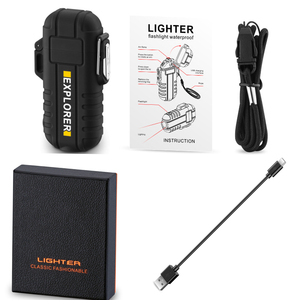 Most Pop Waterproof Electric <strong>Lighter</strong> for Outdoor, Rechargeable Black Survivable <strong>Lighter</strong> Device for Light - Product Image 3