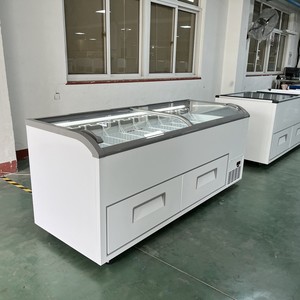 Kenkuhl supermercato <span class=keywords><strong>orizzontale</strong></span> gelato singolo curvo top commerciale gelato display <span class=keywords><strong>congelatore</strong></span> con cassetto - Product Image 3