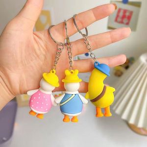 Practical Crooked Duck Keychain Pendant New Cartoon Silicone Small Gift Bag Local Promotional <b>Key</b> <b>Chains</b> with Push Feature - Product Image 2