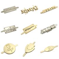 Etiquetas Metálicas Rectangulares para Bolsos, Placas de Metal con Nombre de Marca, Logotipo Metálico Dorado para Bolsos, Logotipo Personalizado