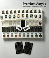 Mahjong de luxe moderne en acrylique gravé au laser, série Halloween Enchantée Hqyc, édition Prélude, toile d'araignée crépusculaire, prix de gros