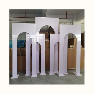 Decoración DE BODA diseño Simple blanco acrílico puerta arco telón de fondo soporte para evento escenario boda telones de fondo - Product Image 1