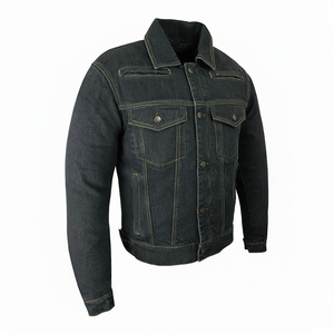 Chaquetas Vaqueras de Mezclilla 100% Algodón de Alta Calidad para Hombre, Diseño de Motocicleta, Estilo Urbano, Secado Rápido, Transpirables y a la Moda - Product Image 1