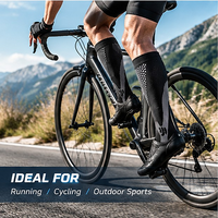 Chaussettes de compression sportives pour hommes, hauteur genou, pour la course, le cyclisme, le football, chaussettes de soutien athlétique, vente en gros, logo personnalisé