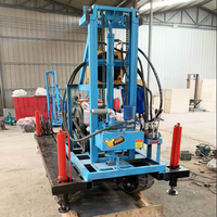 Foreuse hydraulique portable sur chenilles pour puits d'eau, profondeur 100m, pour l'approvisionnement en eau agricole et domestique