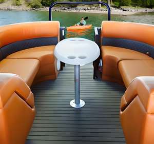 Kinlife 25ft Loisirs Ponton Bateau 15 Passagers avec Cuisine <span class=keywords><strong>Bar</strong></span> Évier Réfrigérateur Double Bimini pour Resort Location et Fête de Famille - Product Image 4