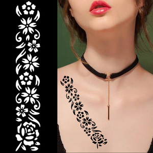 Hollow Henna Temporary <b>Tattoo</b> Stencil Creative Body Art Sticker Waterproof <b>Paper</b> Decal for Wholesale Party Professional Use - Product Image 1