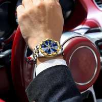 Montre de luxe unisexe 698 Fashion, originale, étanche, lumineuse, date, jour, mouvement mécanique en acier inoxydable, bracelet 22 mm