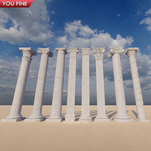 Colonnes de marbre de pilier de <span class=keywords><strong>pierre</strong></span> naturelle blanche de décoration <span class=keywords><strong>extérieure</strong></span> à vendre - Product Image 3