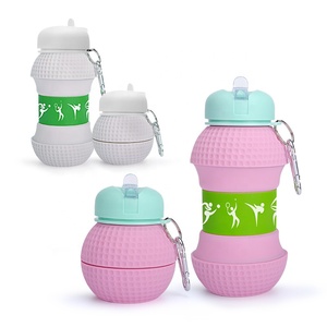Bouteille d'eau pliable en silicone écologique pour enfants, style sport, avec couvercle, pour la consommation directe, idéale pour les voyages et les boissons - Product Image 1