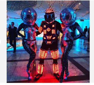 Conjunto de Casco con Espejos de Bola de <span class=keywords><strong>Discoteca</strong></span> y Body con Espejos para Mujer, Disfraz de Bailarina Gogo, Traje para Fiesta o Festival - Product Image 3