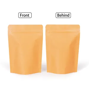 High Quality Zip Lock Food Brown Pouch Wholesale Foil Lined Stand Up Kraft Paper Bag