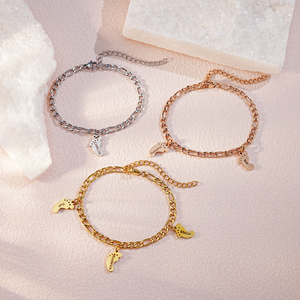 Personalized Name Engraving Baby Footprint Charm Bracelets for <strong>Sister</strong> Family <strong>Gift</strong> Grandma Mother's Birthday Jewelry <strong>Gift</strong> - Product Image 2