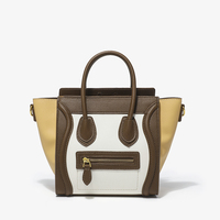 Sac fourre-tout pour femme SUNNY, en cuir PU, avec blocs de couleur, motif visage souriant, sac à main, sac bandoulière pour tous les jours