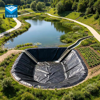 Géomembrane HDPE OBOR 1 mm d'épaisseur, écologique, anti-UV, imperméable, pour la construction d'élevages de crevettes et les projets environnementaux