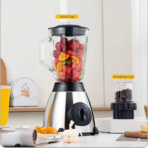 Licuadora Profesional de Cocina, de Acero Inoxidable Resistente, Eléctrica, para Jugos de Frutas Frescas, 2 en 1, Licuadora y Exprimidor con Jarra de Vidrio - Product Image 1