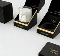 Boîte cadeau en papier imprimé de luxe blanc mat pour bougies