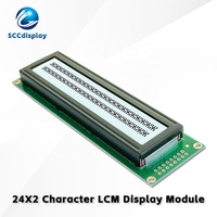 SCCdisplay Layar LCD Karakter Rusia COB 2402 JXD2402A FSTN Putih Positif ST7066/AIP31066 Modul LED Matriks Titik 24*2