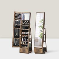 Meilleures ventes Coiffeuse multifonction avec étagère à bijoux et maquillage, grand miroir mobile, serrure et rangement, pour chambre à coucher, fabricant de produits de beauté