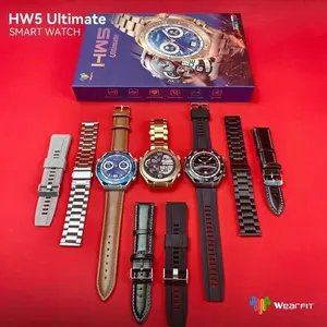 HW5终极Amoled智能手表2024 1.45英寸480*480运动健身跟踪器床钟全球定位系统计步器HW5终极智能手表