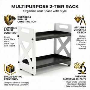 Estante de Especias Blanco de 2 Niveles, Organizador de Almacenamiento de Cocina - Product Image 5