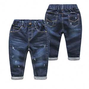 Kids Denim Brand Boys Baby <b>Girls</b> <b>Jeans</b> Infantil for Spring Fall Children's <b>Jeans</b> Trousers Denim Kids Dark Blue Designed Pants - Product Image 3