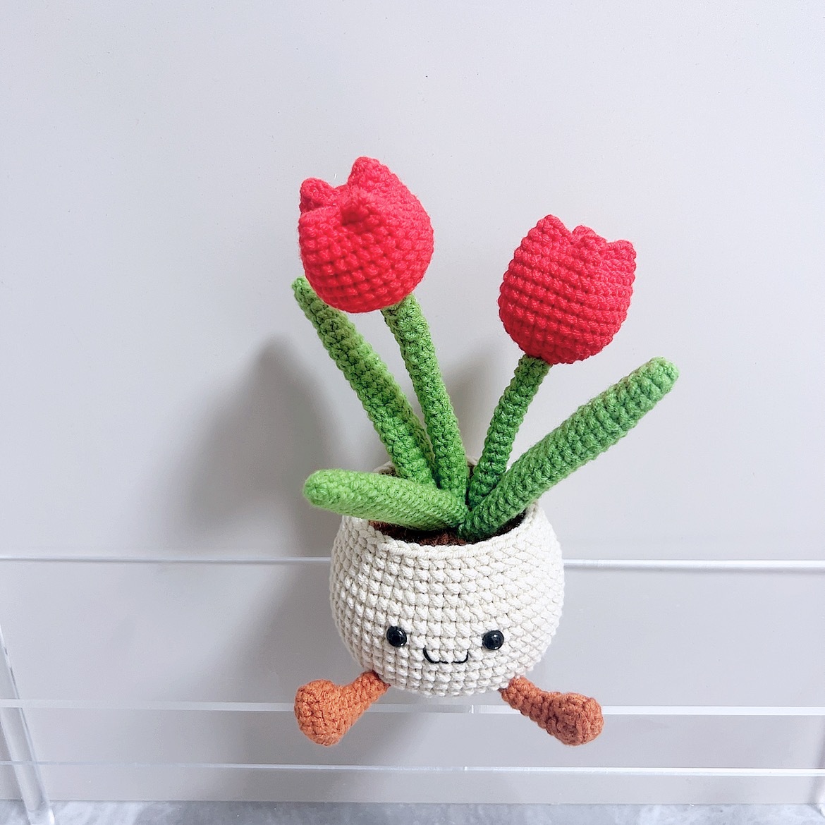 Grand smiley tulipe rouge vasque simple