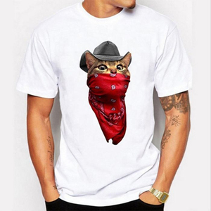 Camiseta de Verano de Manga Corta, 100% Algodón, Blanca, con Estampado de Seda, Cuello Redondo, Estilo Casual - Product Image 3