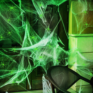 Telaraña Brillante en la Oscuridad para Halloween, Telaraña Falsa Blanca Elástica, Decoración de Halloween, Telarañas DIY, Accesorio Espeluznante - Product Image 6