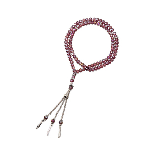 Cuentas de oración islámicas formales de cristal artificial de 8 mm, color blanco/café, aptas para todas las estaciones, grabadas con láser. - Product Image 6