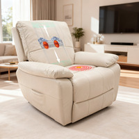 Canapé inclinable électrique en cuir véritable avec fonction de massage par vibration et télécommande pour home cinéma et salon