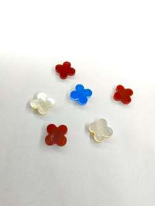 Mã não tự nhiên lỏng màu đỏ thạch anh tím màu xanh lá cây Mã Não Opal Topaz bốn lá cỏ ba lá hình bầu dục cắt đệm lê đá quý - Product Image 4