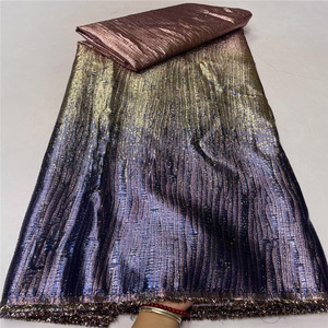 Tissus en dentelle à sequins de haute qualité nigérians, dentelle douce pour robes de mariée et de soirée - Product Image 4