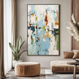 Soft Neutral Art Aluminum <b>Framed</b> Light Green White Still Life Abstract Handmade Oil <b>Painting</b> Home Hotel Office Decorative Arts - Product Image 4