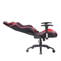 Chaise de jeu en cuir synthétique PU avec cadre en fer, éclairage RGB, accoudoirs ergonomiques extensibles, inclinable, pivotante, style racing moderne, cinq étoiles