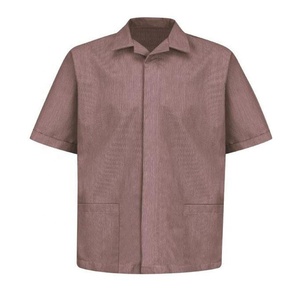 Đồng Phục Làm Việc Ngắn Tay Poly Cotton Phục Vụ Nhà Hàng Và Khách Sạn Của Nam Đặt Làm Theo Yêu Cầu Áo Sơ Mi Làm Việc Phía Trước Có Khóa Kéo - Product Image 3