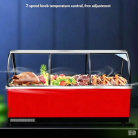 Vitrine chauffante sur pied pour charcuterie, grande capacité, pour cafétéria