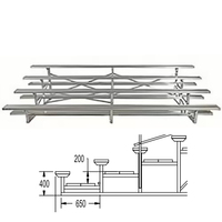 Tribunes portables en alliage d'aluminium de qualité aéronautique à 4 rangées, 54 sièges, 33 pieds, système Tip-N-Roll, structure X-Truss, capacité de charge de 300 lb/pi