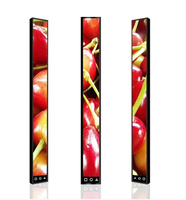 Layar Monitor LCD Ultra-Lebar Ukuran Khusus untuk Iklan di Supermarket, Banner untuk Rak Bar yang Diperpanjang, Tampilan Digital Signage di Tepi Rak