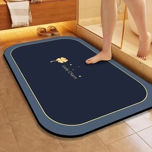 Tapis de bain antidérapant moderne en diatomite, séchage rapide, absorbant, fabriqué à la machine, tapis de sol rectangulaire pour douche et entrée - Product Image 4