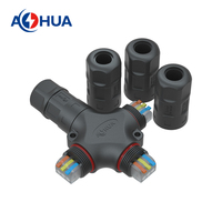 Vis Verrouillage Led Éclairage Puissance 3Pin Câble Connecteur M25 4 Voies X Splitter/Distributeur Nylon Prise Étanche